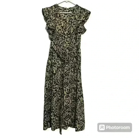 Sienna Sky Cheetah Animal Print Maxi Dress With Tie Waist. Women’s Size Medium - Picture 1 of 8